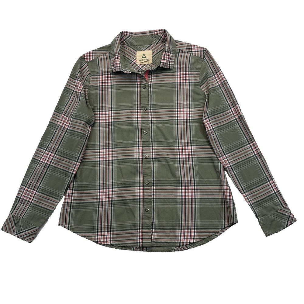 Ascend Womens M Plaid Flannel Shirt Cottagecore Outdoor Grunge Casual